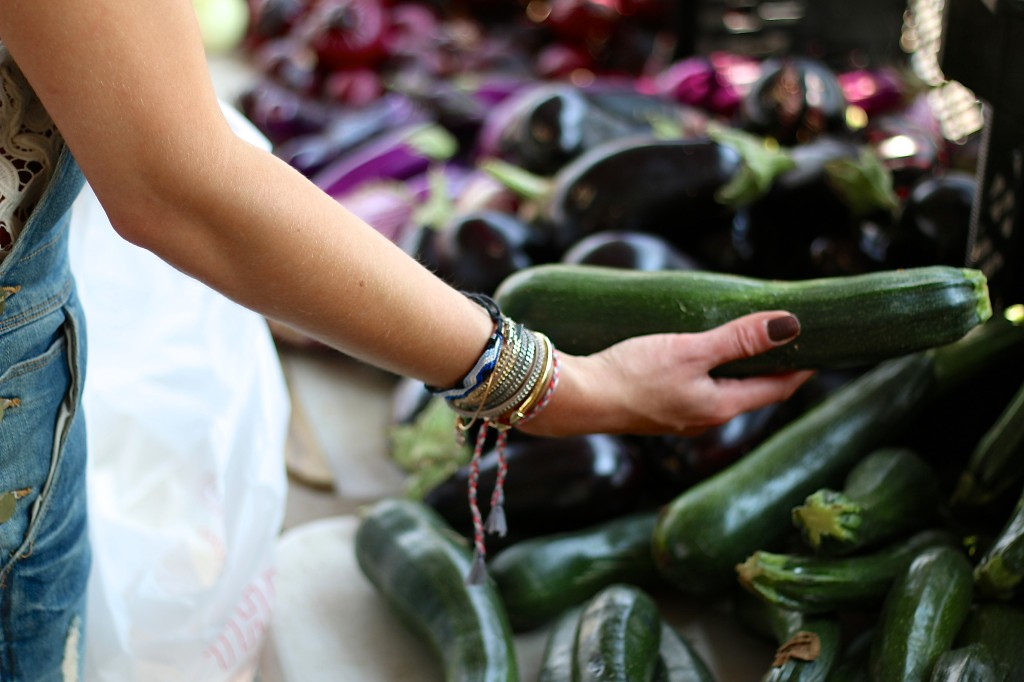 organic zucchini at the farmers market