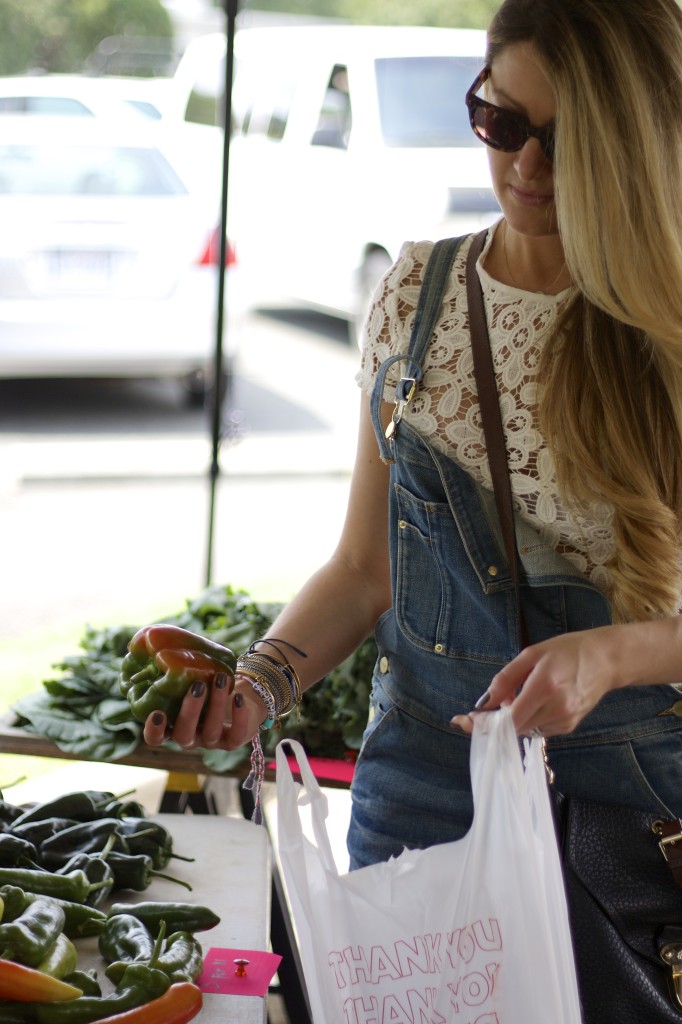 Frame Overalls at the farmers market