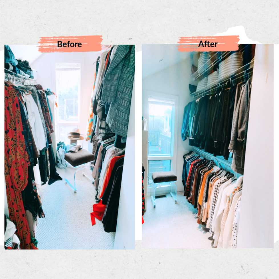 Closet Clean out before and after